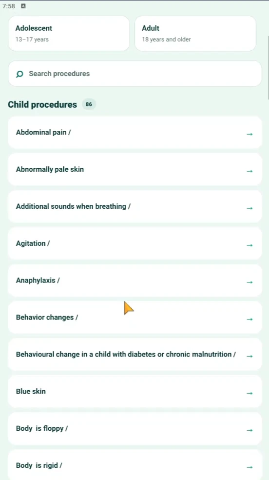Preview of the Iatron first aid application
